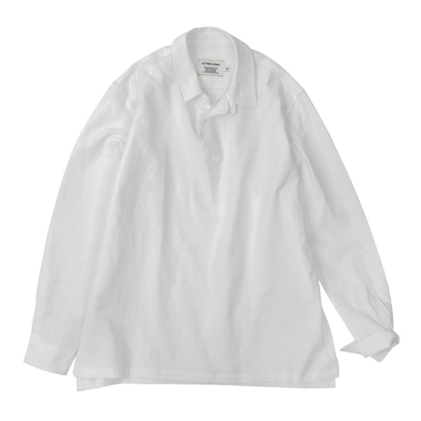 Solid Linen henlyneck shirt_soft White