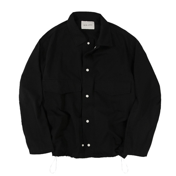 Pocket String Shirt Jacket_Black