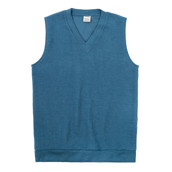 minimal v-neck knit vest_indigo Blue